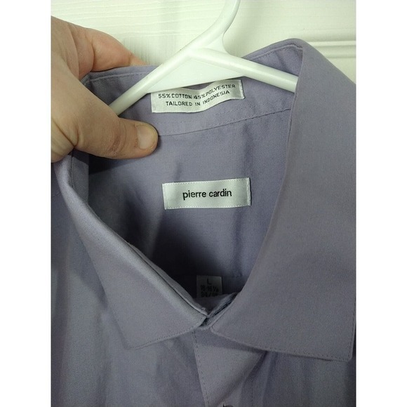 Pierre Cardin Lavender Long Collared Button Up Shirt. Size L - Picture 4 of 10